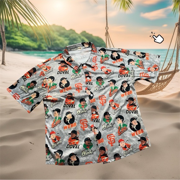 ⚾️San Francisco Giants 2024 Players Aloha Shirt SGA Doval Bailey Webb 6/1/24 XL - Picture 1 of 10